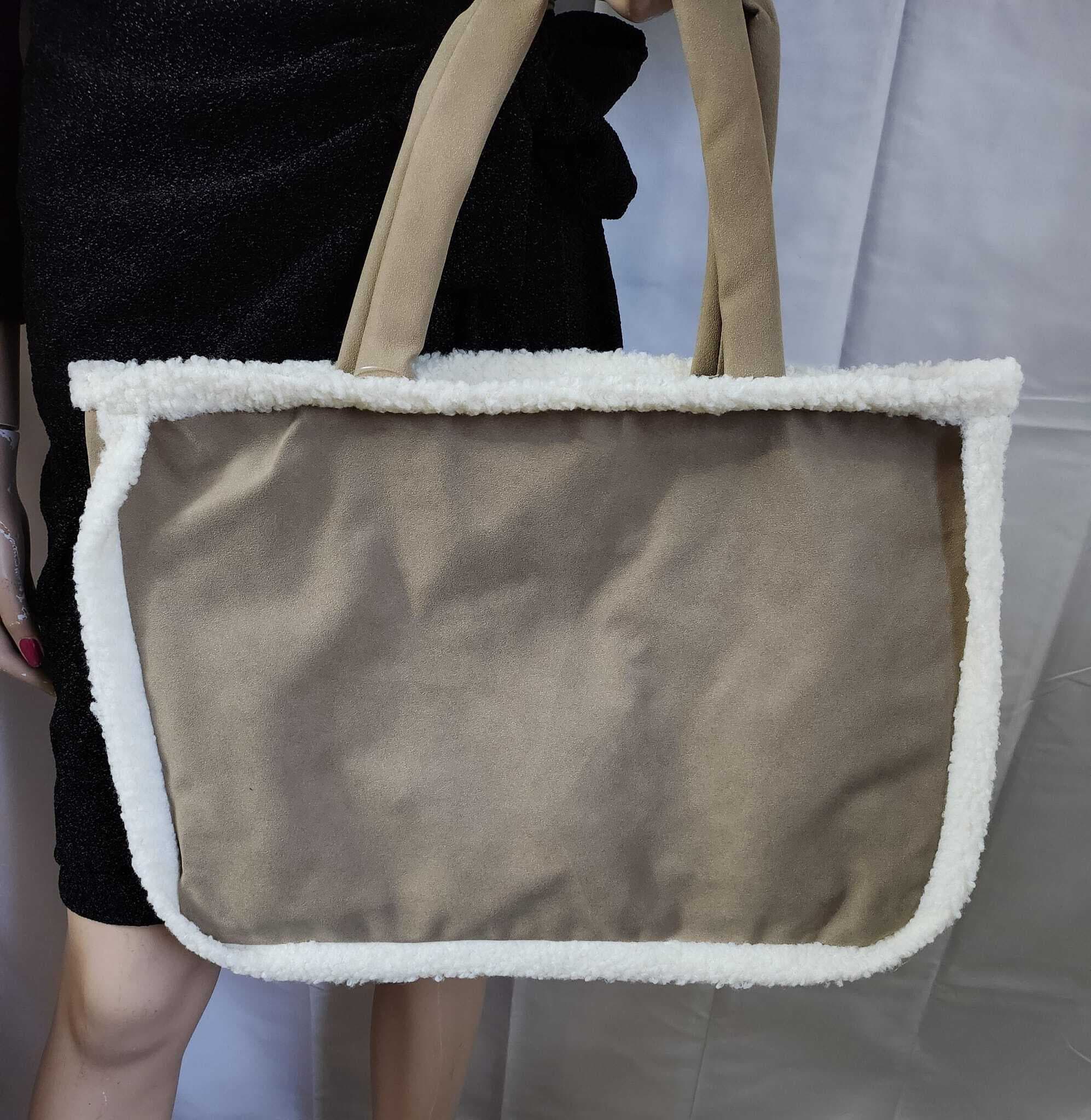 Shopper Einkaufstasche ca. 33x47x3 cm beige praktische Tragetaschen Mehrweg Taschen Set für Alltag Einkauf