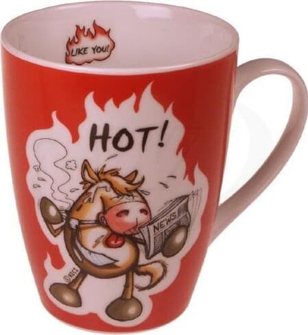 Nici 23641 Tasse Pferd "HOT!" Porzellan Ø8,5cm Like You! Farm Friends