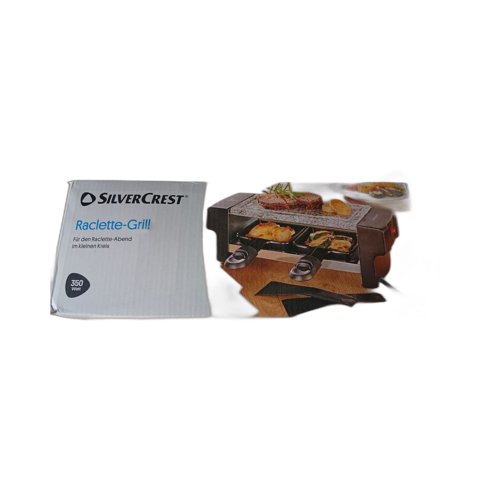 Raclette Grill mit Heiße Stein für 2 Personen 350 Watt Silvercrest