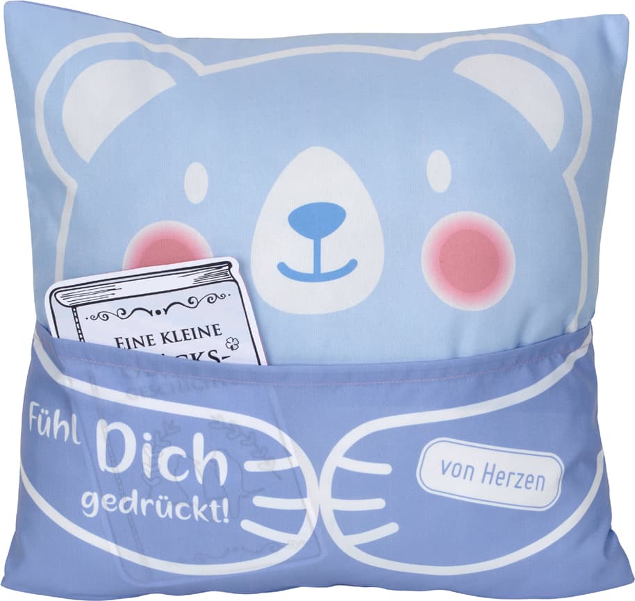 HERGO Sofahelden Umarmungskissen "Bär" blau