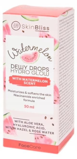Skin Bliss Watermelon Dewy Drops Hydro Glow 50ml | Feuchtigkeit Serum mit Niacinamid Hyaluron | Glow Booster Gesichtspflege