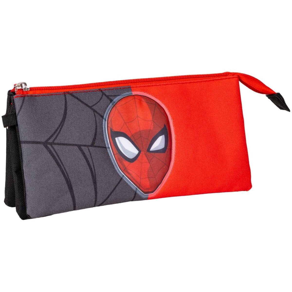 Dreifaches Mehrzweck-Etui Spiderman Rot 22,5 x 2 x 11,5 cm Schwarz