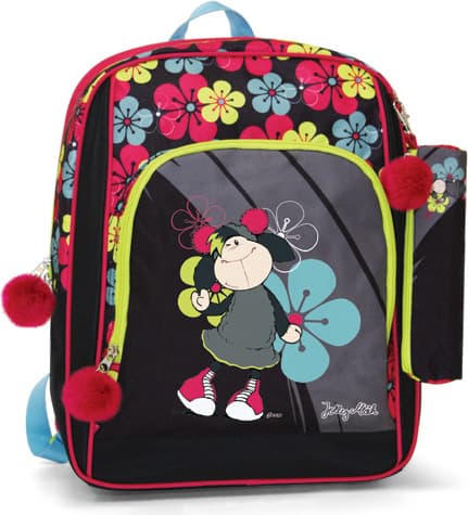 Nici 17043 Schul-Rucksack & Schlamper Jolly Mäh Schaf Jolly Yuna schwarz-bunt